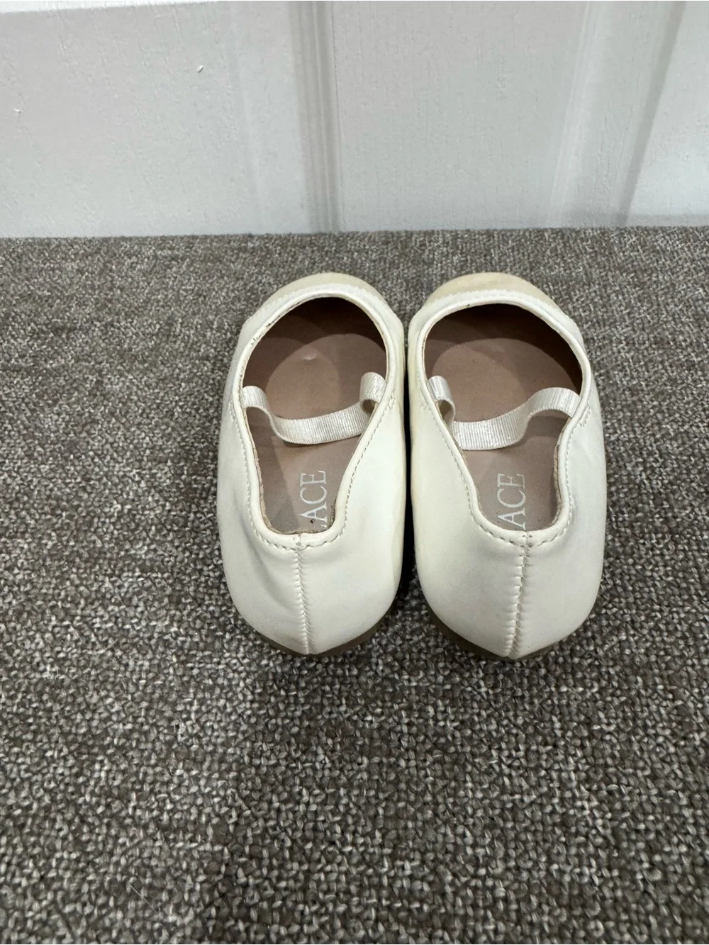 The Children's Place Cream Glitter Toe Mary Jane Flats